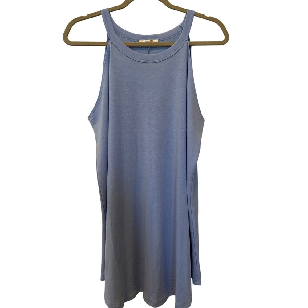 Zenana Blue Tank Top Women's Size 3X Summer Beach Layering Tank NWOT Casual